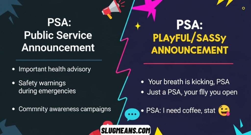 PSA Meaning Slang