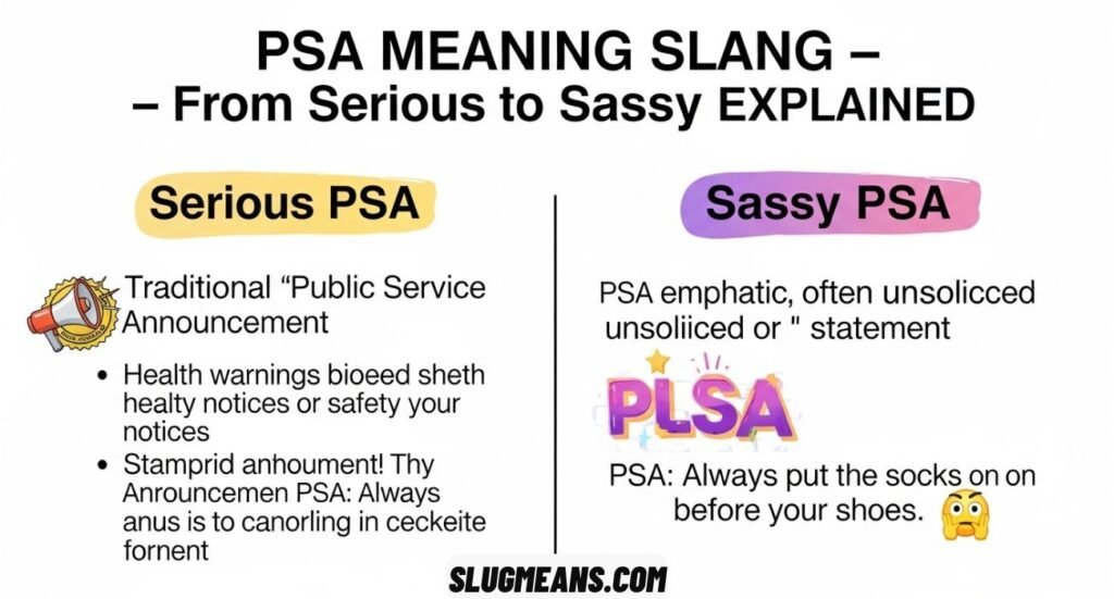 PSA Meaning Slang